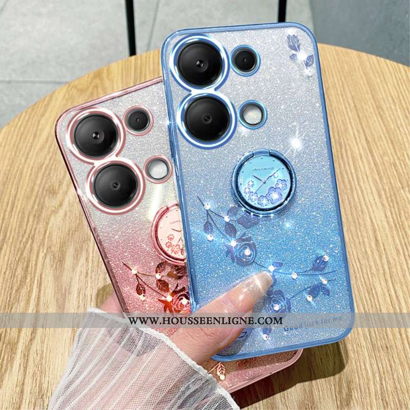 Coque Xiaomi Redmi Note 13 Pro 5G / Poco X6 5G Paillettes et Strass Anneau-Support