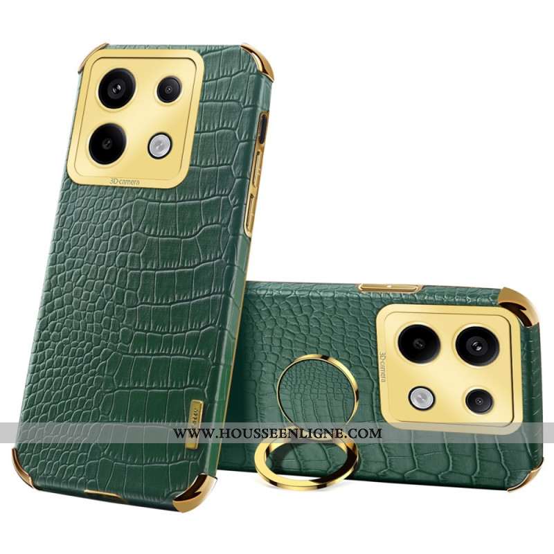 Coque Xiaomi Redmi Note 13 Pro 5G / Poco X6 5G Style Crocodile avec Anneau-Support