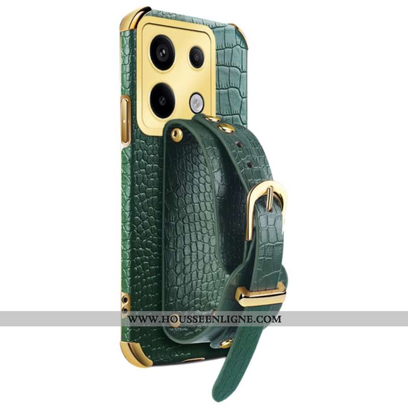 Coque Xiaomi Redmi Note 13 Pro 5G / Poco X6 5G Style Crocodile avec bracelet