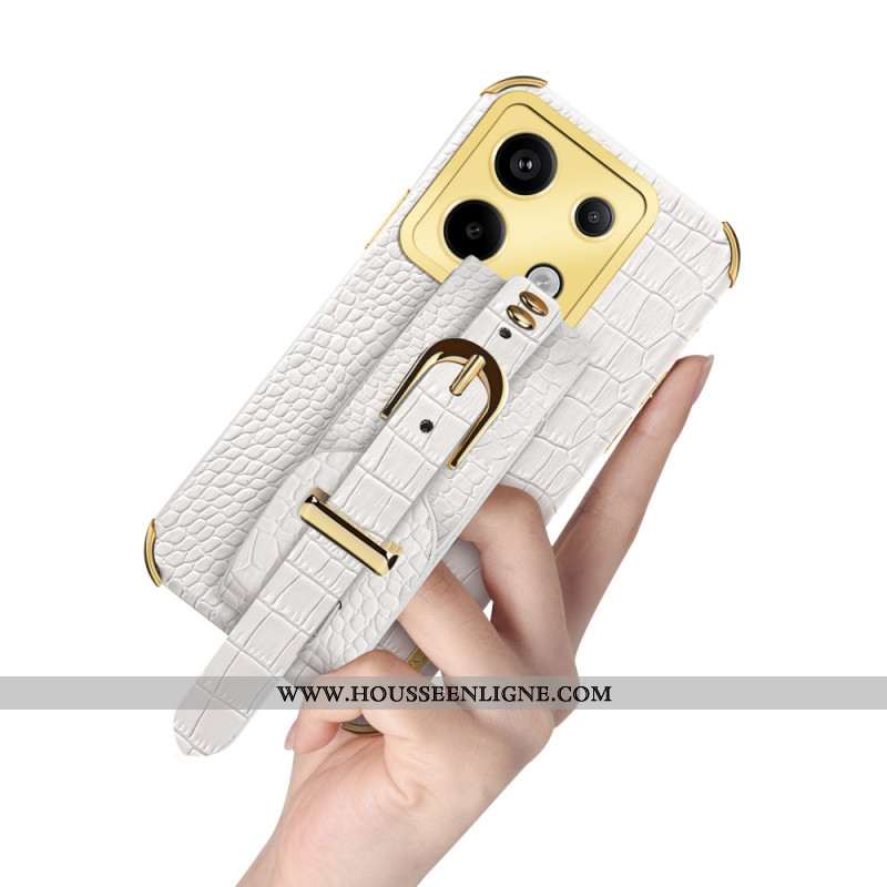 Coque Xiaomi Redmi Note 13 Pro 5G / Poco X6 5G Style Crocodile avec bracelet