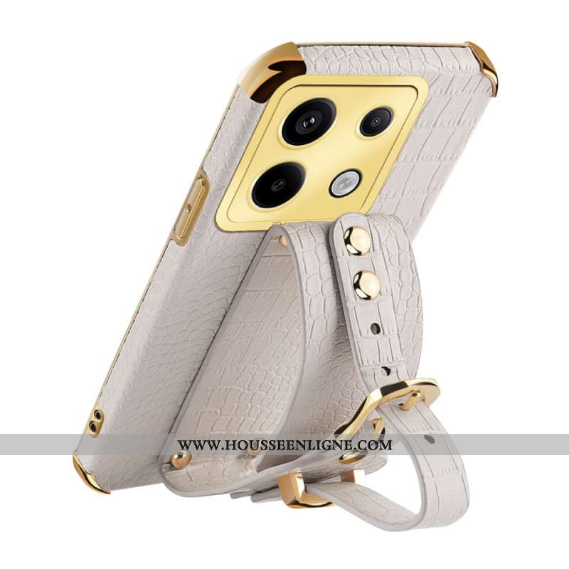 Coque Xiaomi Redmi Note 13 Pro 5G / Poco X6 5G Style Crocodile avec bracelet