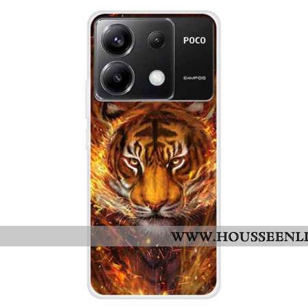 Coque Xiaomi Redmi Note 13 Pro 5G / Poco X6 5G Tigre en Flamme