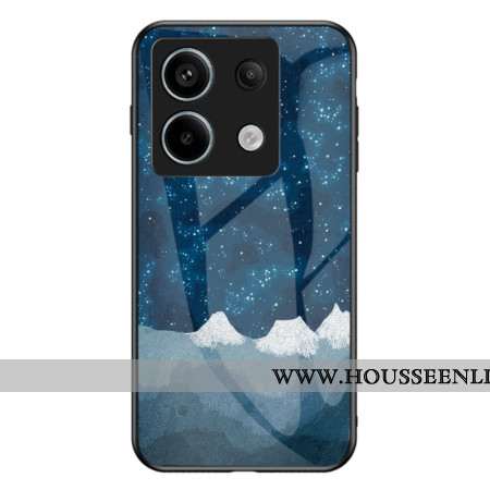 Coque Xiaomi Redmi Note 13 Pro 5G / Poco X6 5G Verre Trempé Montagnes sous le Ciel Étoilé