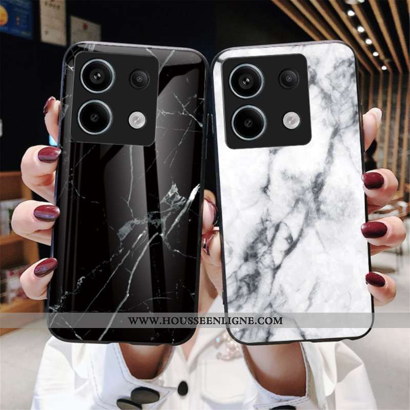 Coque Xiaomi Redmi Note 13 Pro 5G / Poco X6 5G Verre Trempé Motif Marbre Blanc