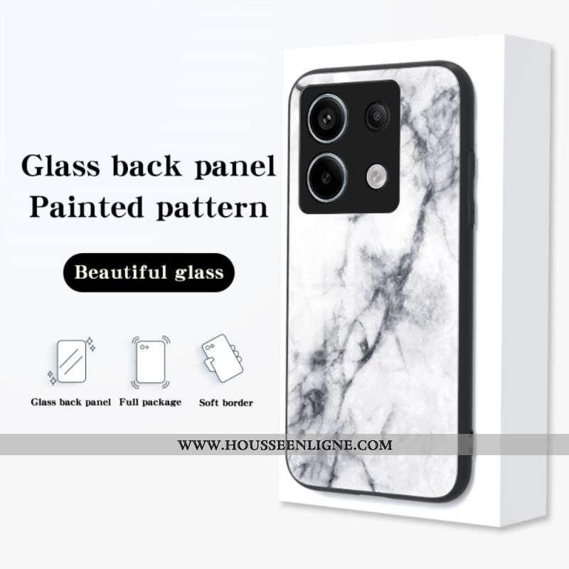 Coque Xiaomi Redmi Note 13 Pro 5G / Poco X6 5G Verre Trempé Motif Marbre Blanc