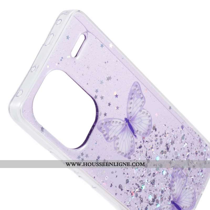 Coque Xiaomi Redmi Note 13 Pro Plus 5G Papillons Paillettes