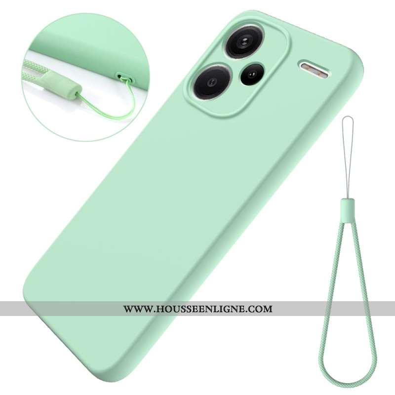 Coque Xiaomi Redmi Note 13 Pro Plus 5G Silicone Liquide à Lanière