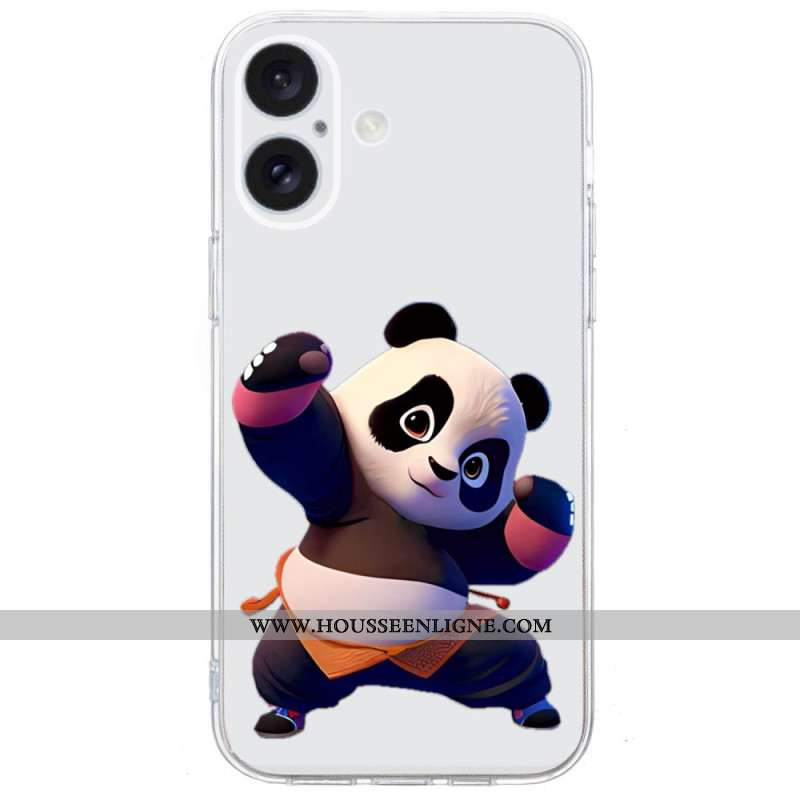 Coque iPhone 16 Bord Transparent Panda