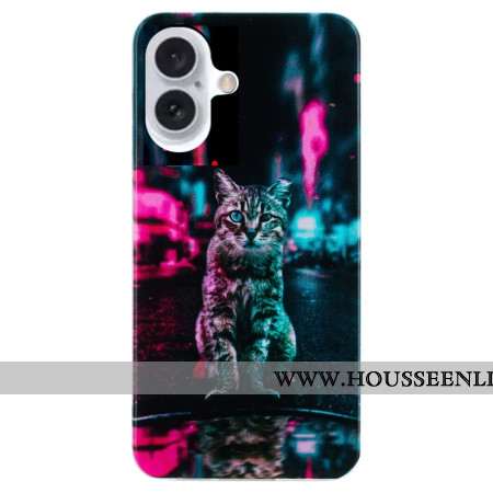 Coque iPhone 16 Chat en Ville