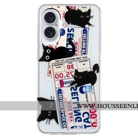 Coque iPhone 16 Chats Noir