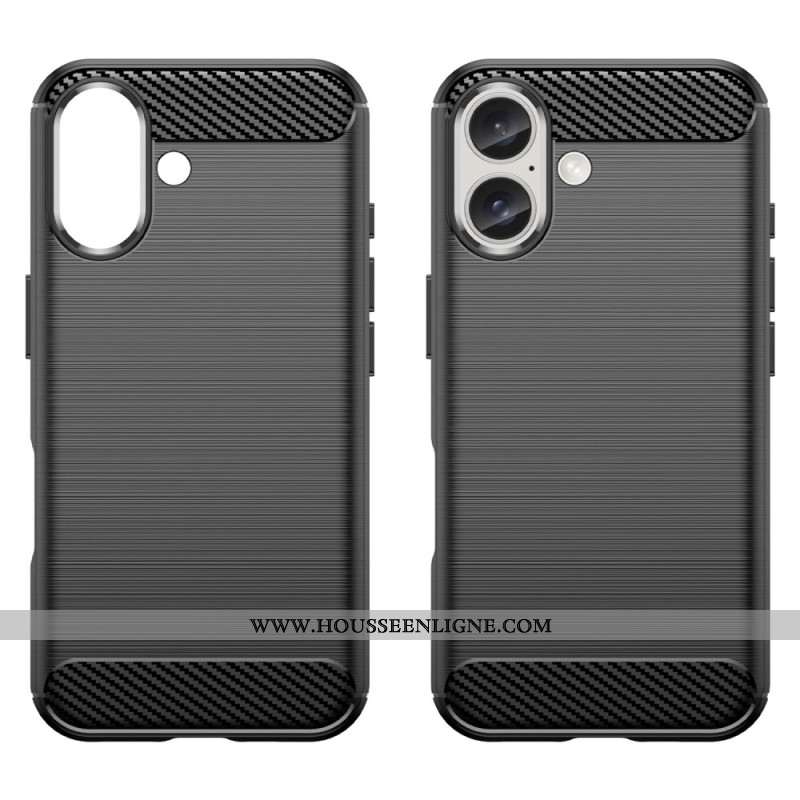 Coque iPhone 16 Fibre Carbone Brossée