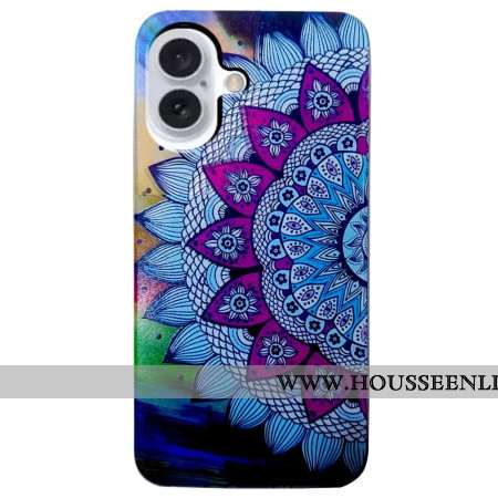 Coque iPhone 16 Fleur de Mandala