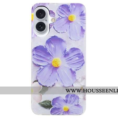 Coque iPhone 16 Fleurs Pourpres