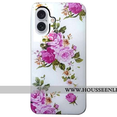 Coque iPhone 16 Fleurs Roses