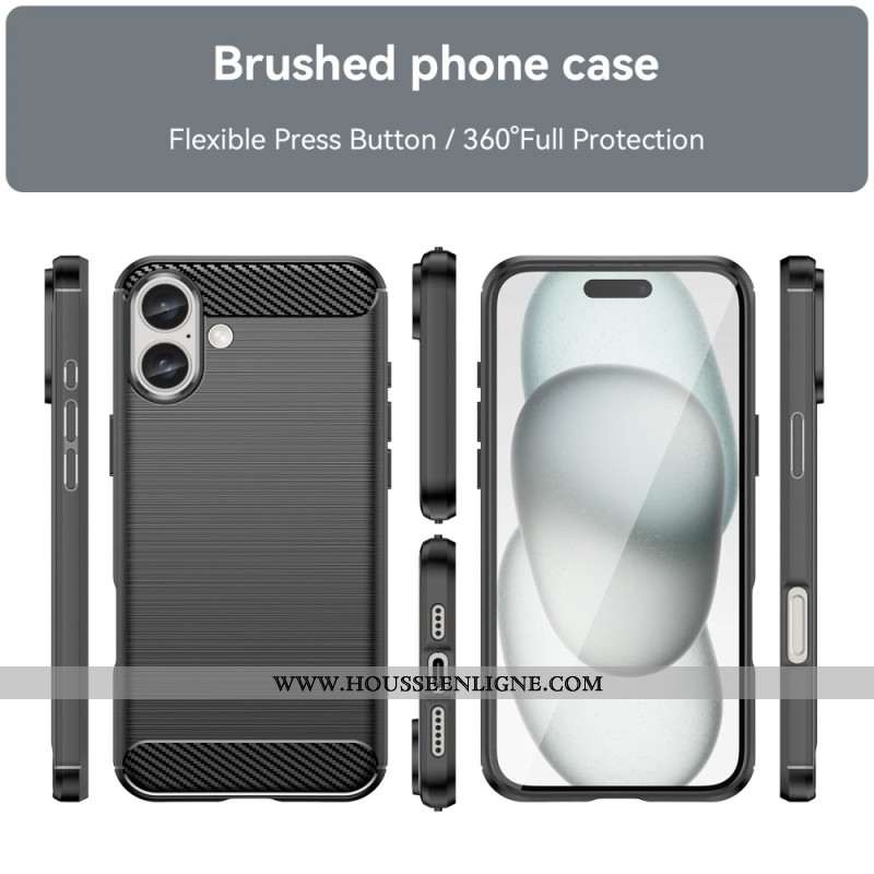 Coque iPhone 16 Plus Fibre Carbone Brossée