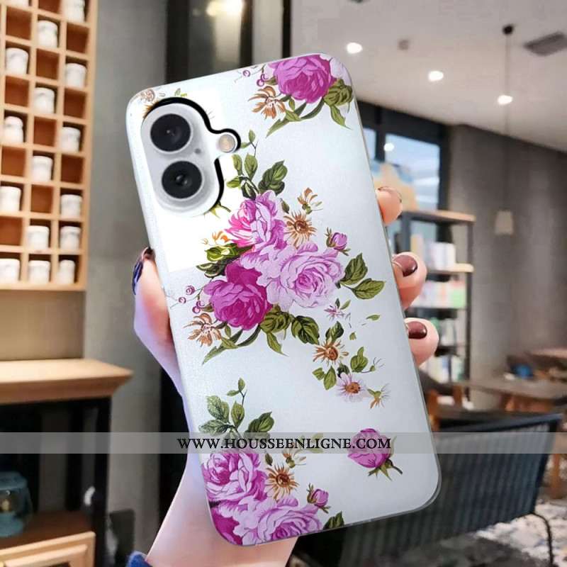 Coque iPhone 16 Plus Fleurs Roses