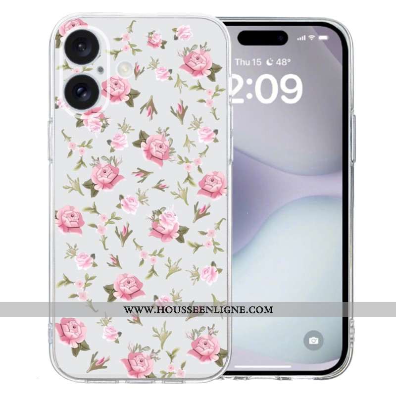 Coque iPhone 16 Plus Petites Fleurs Roses