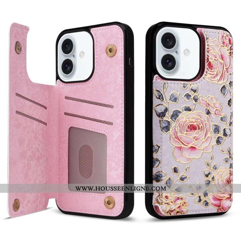 Coque iPhone 16 Plus Protection RFID Florale