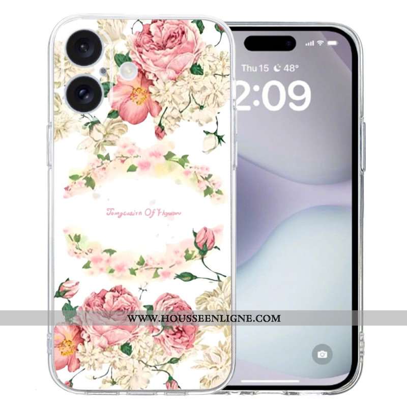 Coque iPhone 16 Plus Roses Vintage