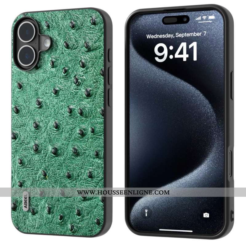 Coque iPhone 16 Plus Texture Autruche ABEEL