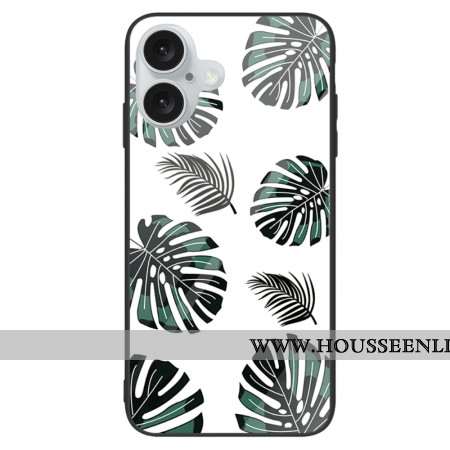 Coque iPhone 16 Plus Verre Trempé Feuilles