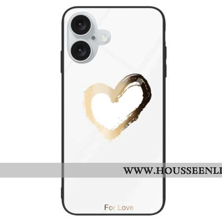 Coque iPhone 16 Plus Verre Trempé For Love