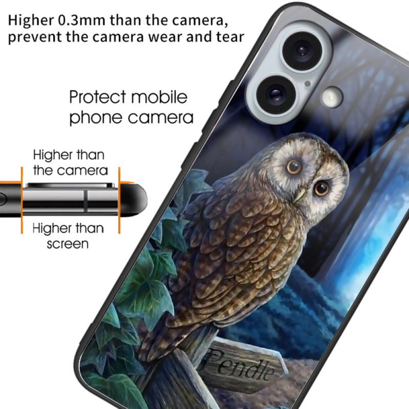 Coque iPhone 16 Plus Verre Trempé Hibou