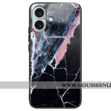 Coque iPhone 16 Plus Verre Trempé Marbre Noir