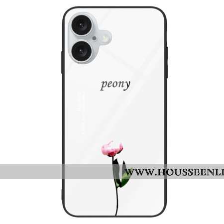 Coque iPhone 16 Plus Verre Trempé Pivoine