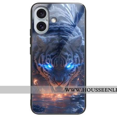 Coque iPhone 16 Plus Verre Trempé Tigre Imprimé