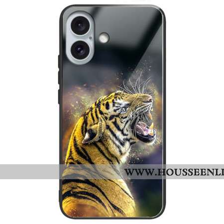 Coque iPhone 16 Plus Verre Trempé Tigre Rugissant