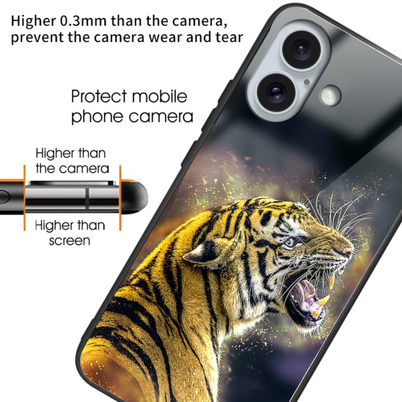 Coque iPhone 16 Plus Verre Trempé Tigre Rugissant