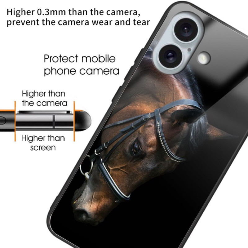 Coque iPhone 16 Plus Verre Trempé Tête de Cheval