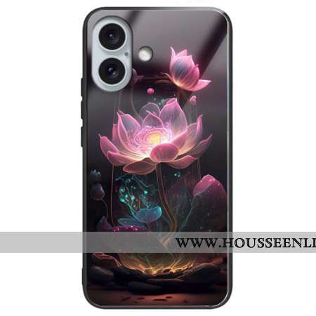 Coque iPhone 16 Plus Verre trempé Lotus Rose