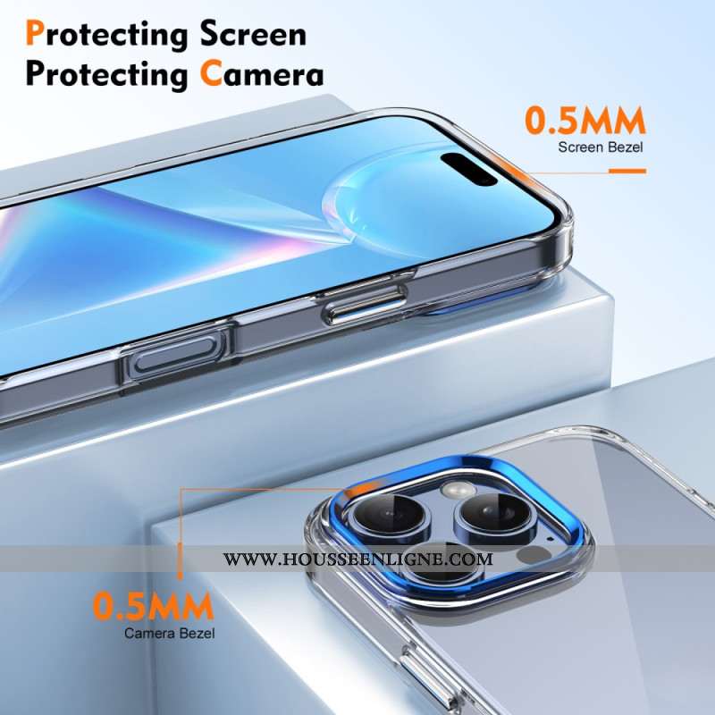 Coque iPhone 16 Pro Cadre Objectif Effet Métal