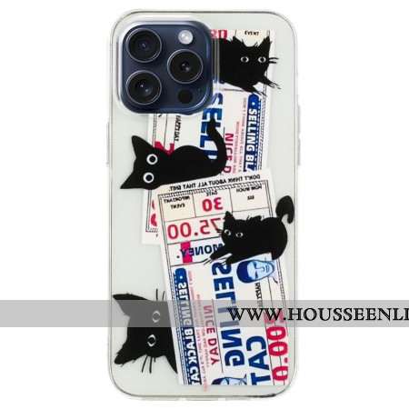 Coque iPhone 16 Pro Chats Noirs