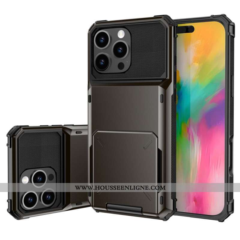 Coque iPhone 16 Pro Effet Métal Porte-Cartes