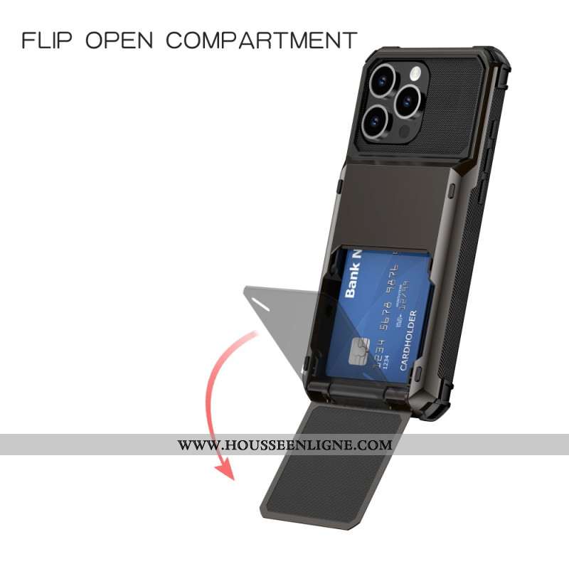 Coque iPhone 16 Pro Effet Métal Porte-Cartes