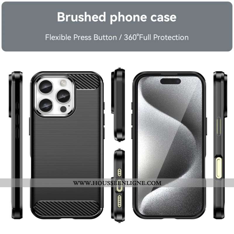 Coque iPhone 16 Pro Fibre Carbone Brossée