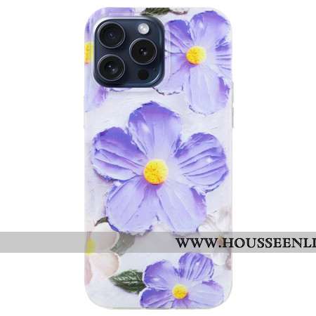 Coque iPhone 16 Pro Fleurs Violettes