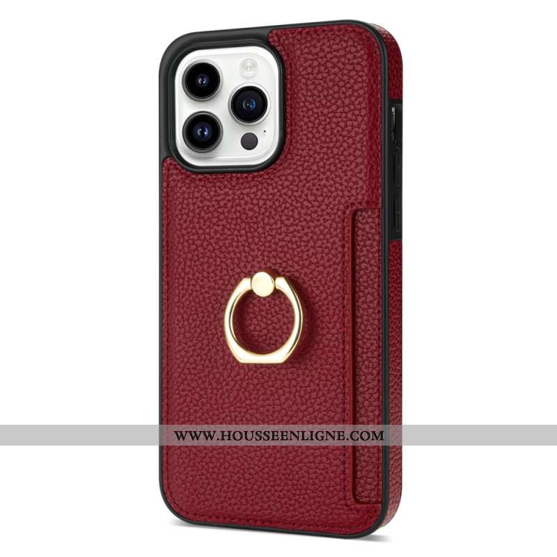 Coque iPhone 16 Pro Max Effet Cuir Anneau