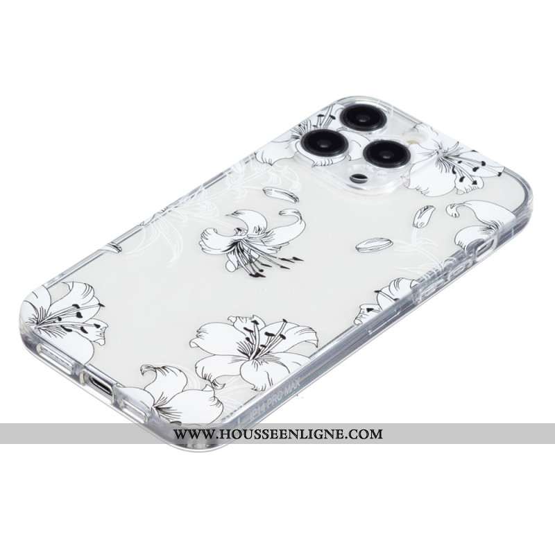 Coque iPhone 16 Pro Max Fleurs Blanches