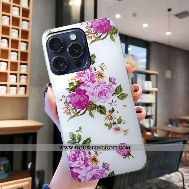 Coque iPhone 16 Pro Max Fleurs Roses