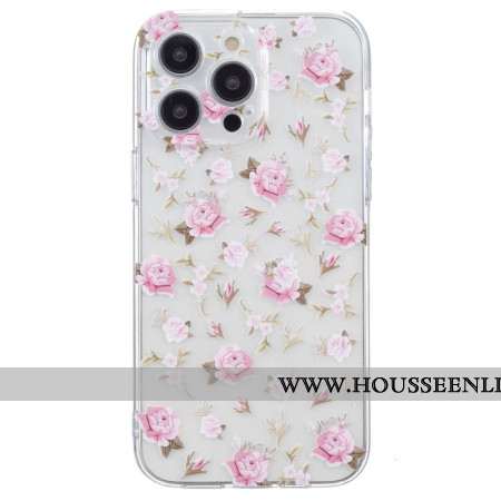 Coque iPhone 16 Pro Max Motif Floral Rose