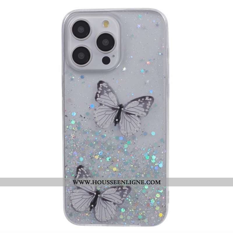 Coque iPhone 16 Pro Max Papillons Scintillants