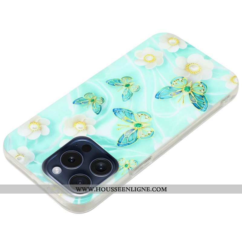 Coque iPhone 16 Pro Max Papillons Verts