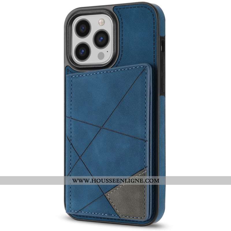 Coque iPhone 16 Pro Max Porte-Cartes Motif Géométrique