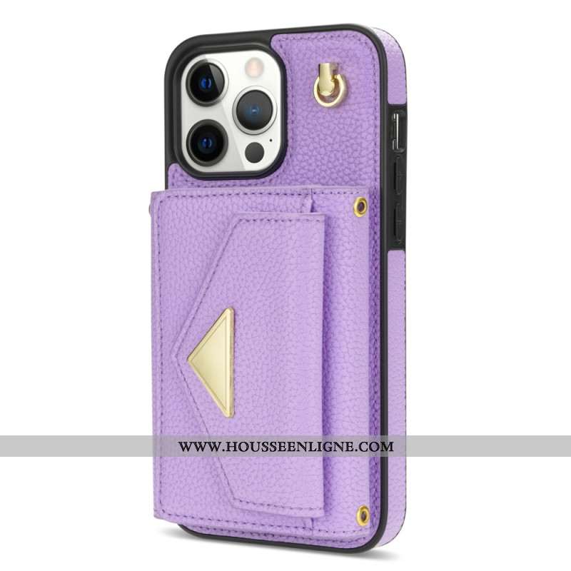 Coque iPhone 16 Pro Max Porte-Cartes et Bandoulière