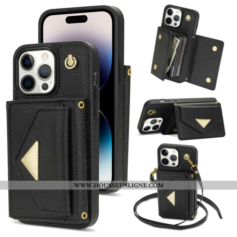 Coque iPhone 16 Pro Max Porte-Cartes et Bandoulière