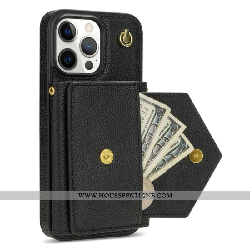 Coque iPhone 16 Pro Max Porte-Cartes et Bandoulière